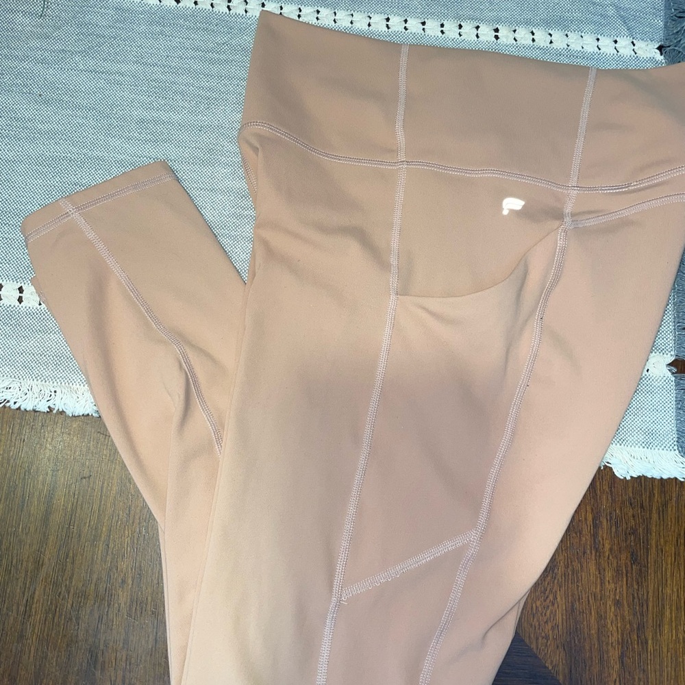 Fabletics PureLuxe Women’s Medium Tan High Waisted Leggings Athletic